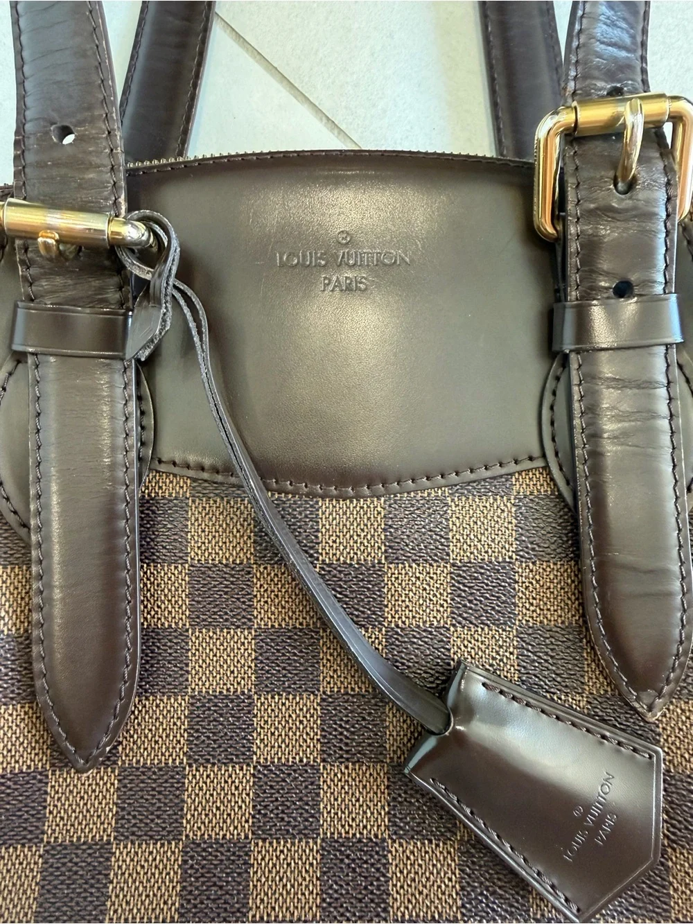 Louis Vuitton Damier Ebene Browni Checkered Shoulder Bag